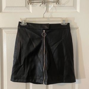 Black leather skirt